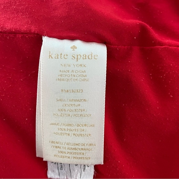 Kate Spade New York Toddler girl size 5 hooded Red Puffer Coat With Rosette - Picture 7 of 10